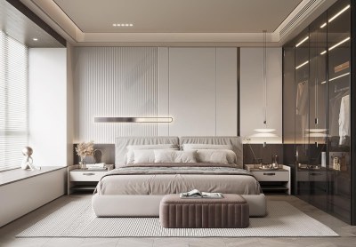 现代家居卧室3D模型下载